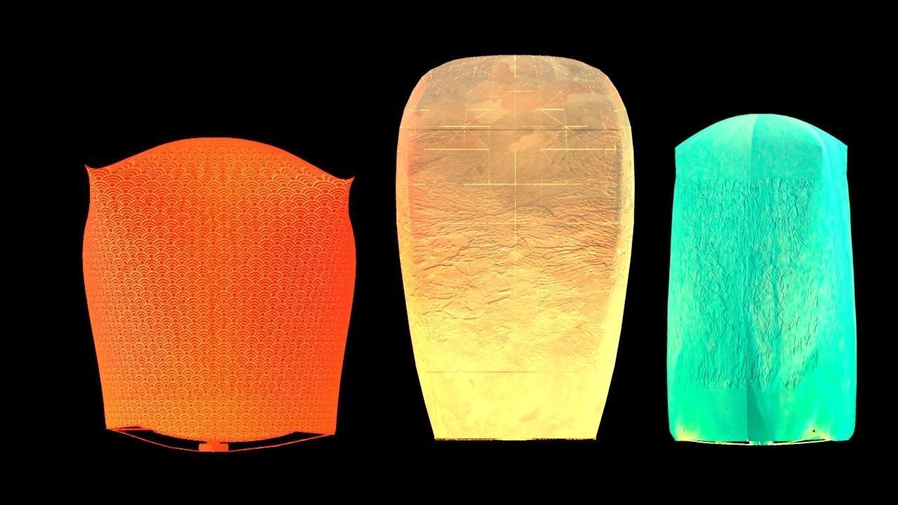 Chinese sky lantern 3D model_3