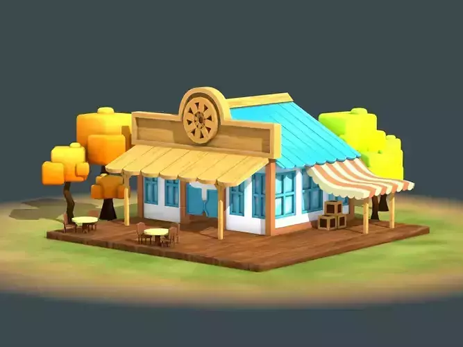 Stylized Cartoon Cafe