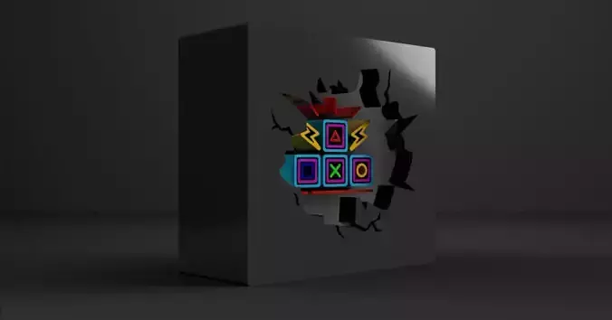 PLAYSTATION BOITE DE DECORATION A LED 3D print model