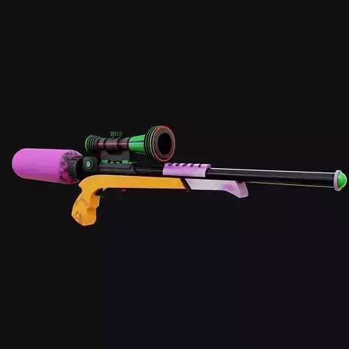 PBR low-poly game ready concept water gun