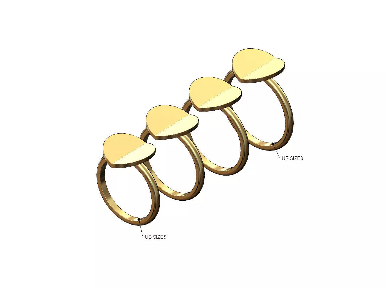 Bent coin fashion band US sizes 5 to 8 3D print model