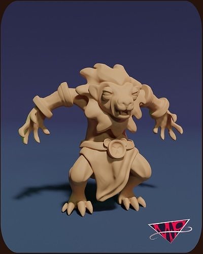 Leonal creature with arms and legs Free 3D print model