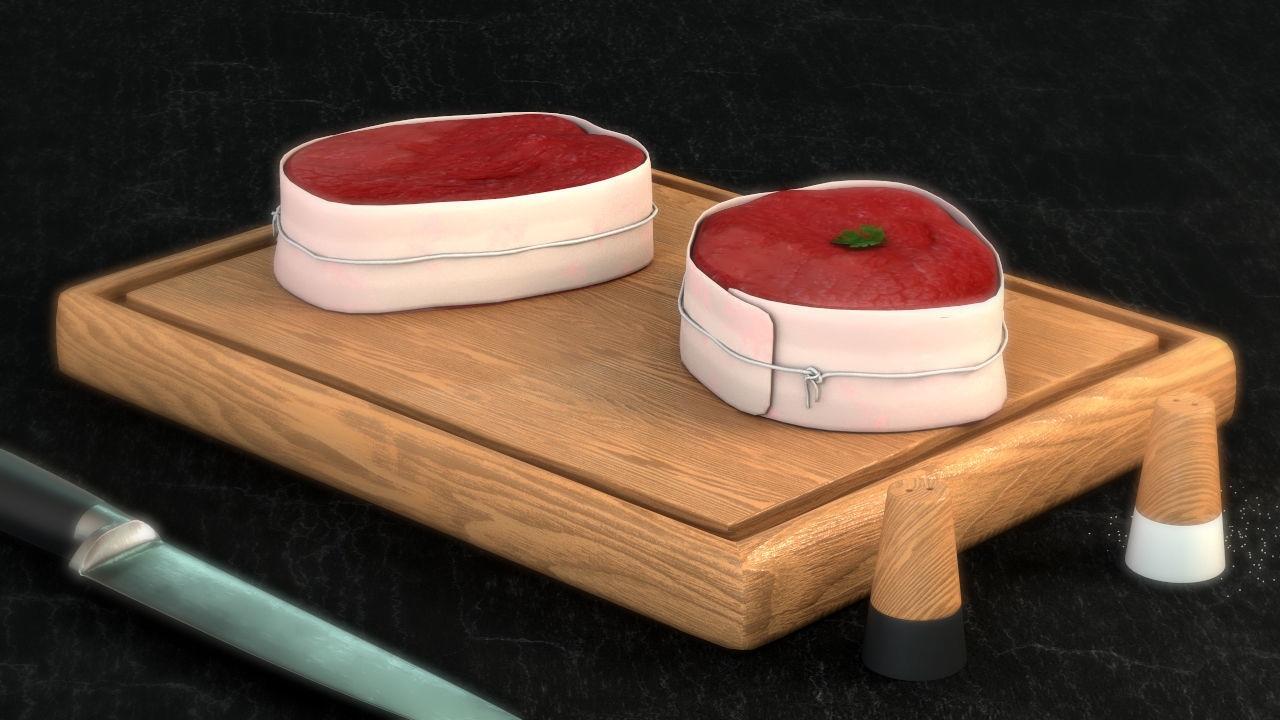 Tournedos - Roast Beef Low-poly 3D model_1