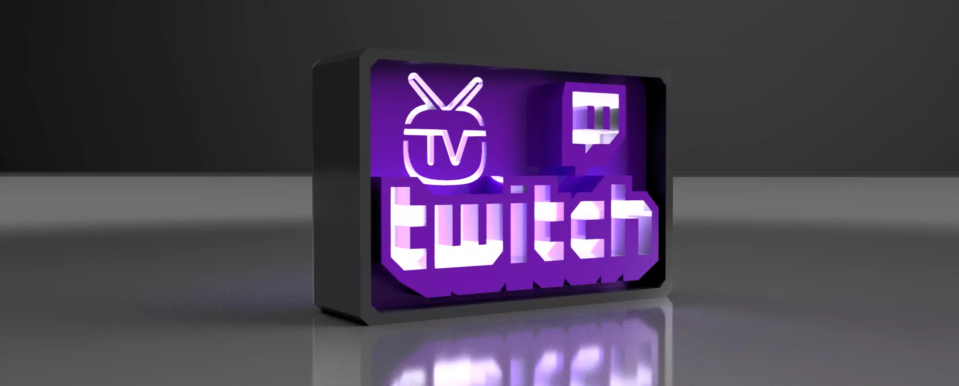 TWITCH BOITE DE DECORATION A LED 3D print model