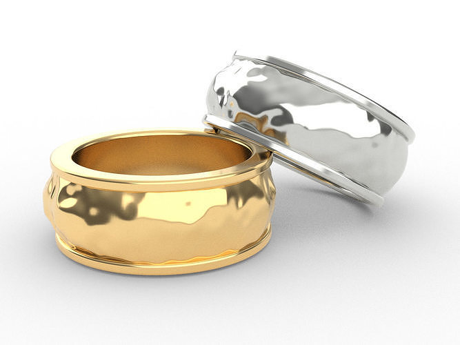 Textured Mens designer ring 3D print model