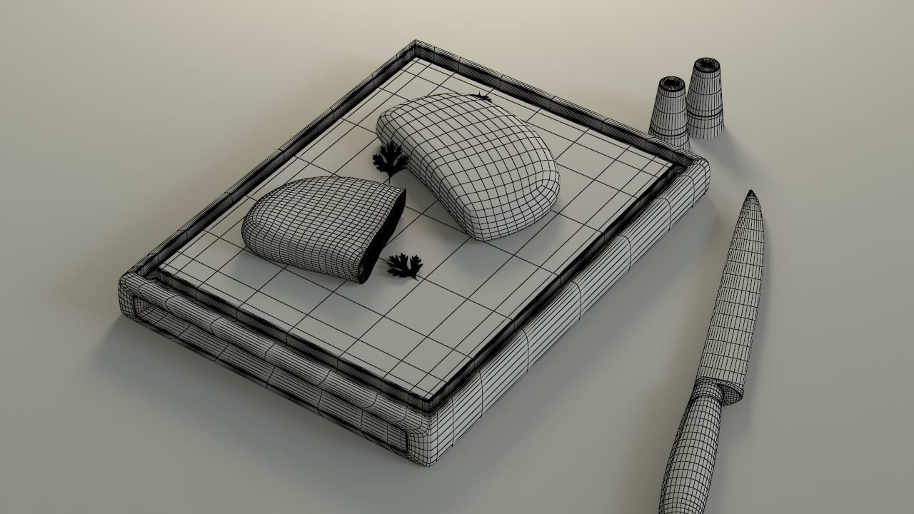 Cordon bleu Low-poly 3D model_2