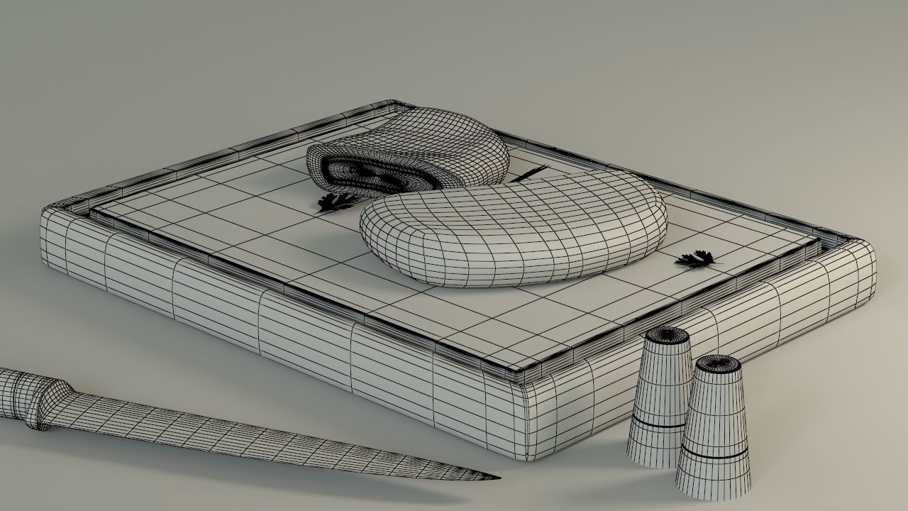 Cordon bleu Low-poly 3D model_3