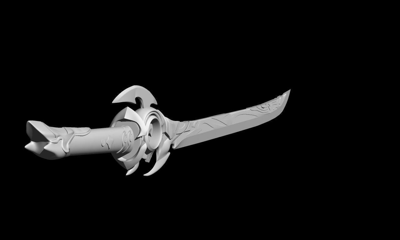 Genshin Impact  Mistsplitter Reforged Sword 3D print model_63