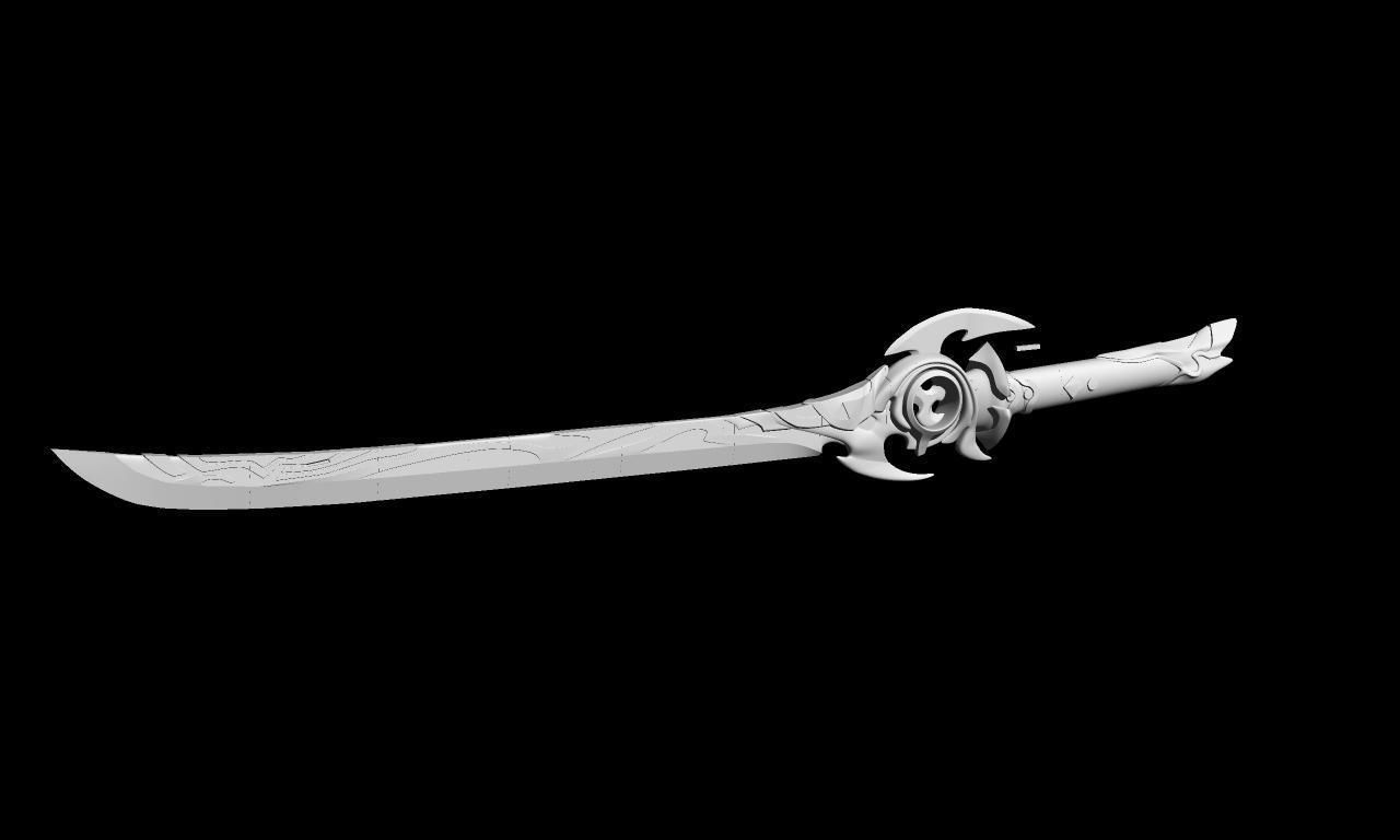 Genshin Impact  Mistsplitter Reforged Sword 3D print model_62