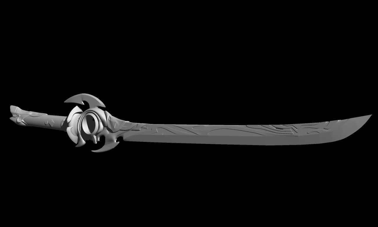 Genshin Impact  Mistsplitter Reforged Sword 3D print model_64