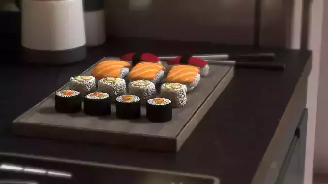 Sushis sushi on cutting board