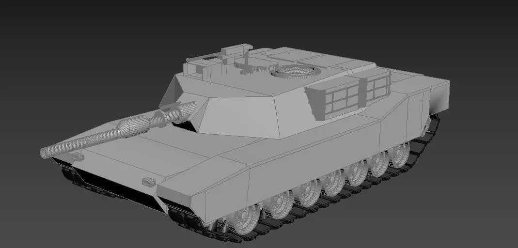 M1A2- Abrams Low-poly 3D model_0