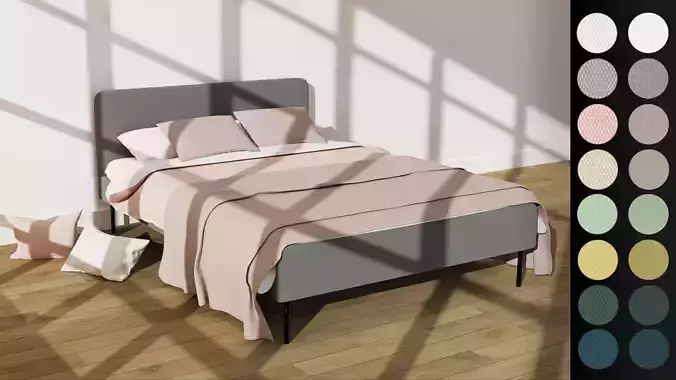 Sheets and Quilts SLATTUM Ikea Bed Pack 3D model