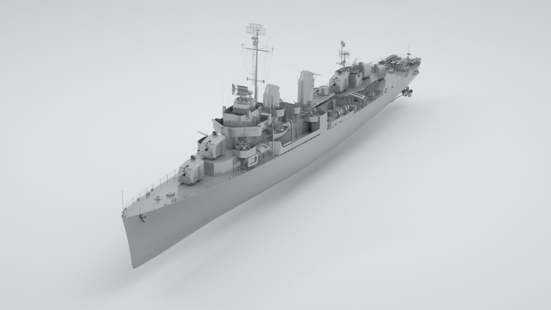 USS Kidd Destroyer DD-661 3D model_1