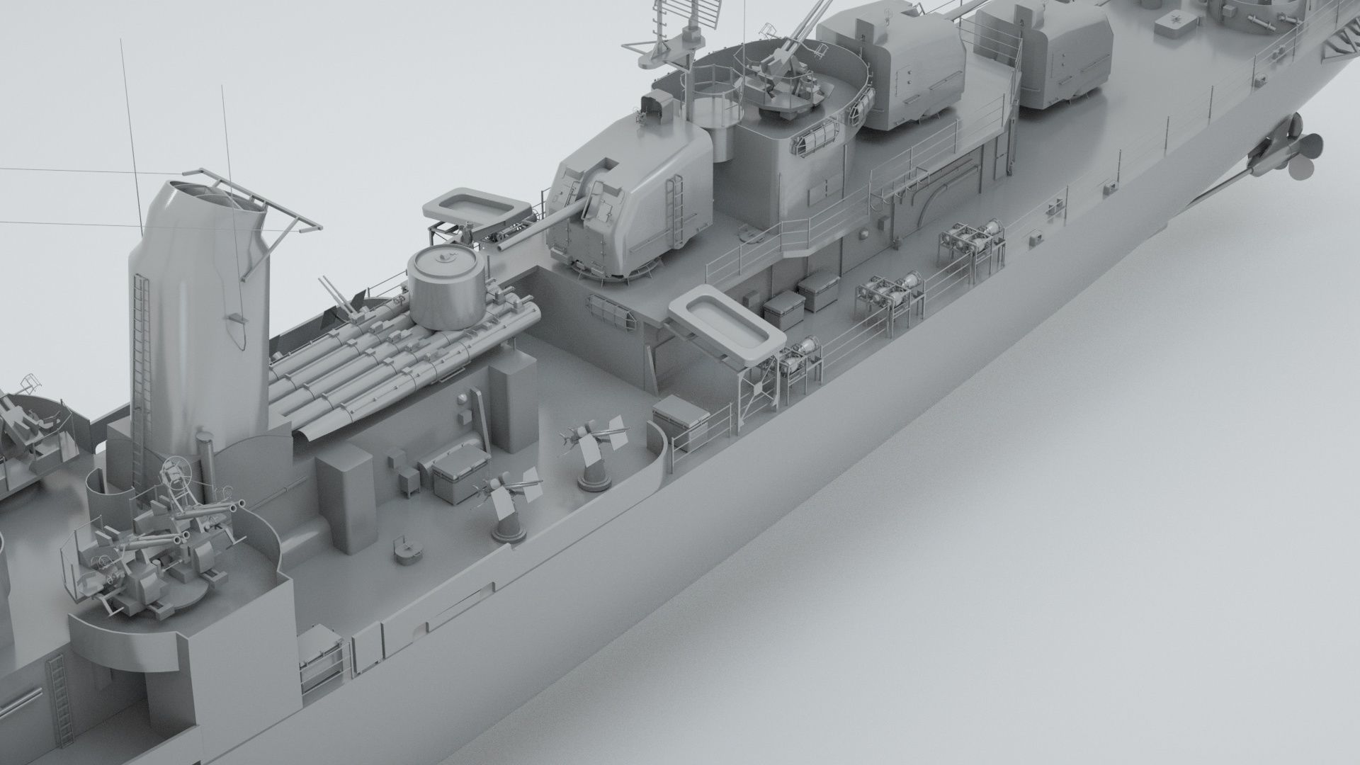 USS Kidd Destroyer DD-661 3D model_5
