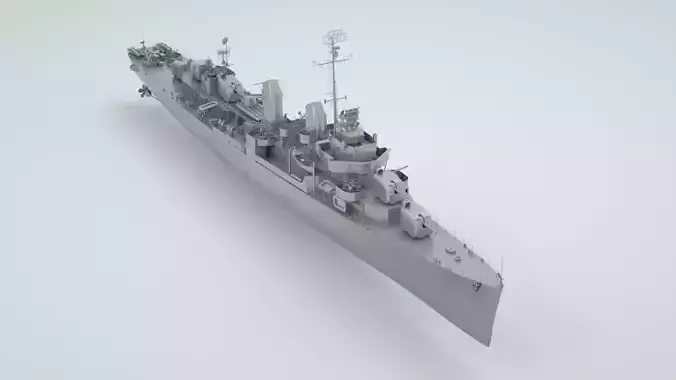 USS Kidd Destroyer DD-661 3D model
