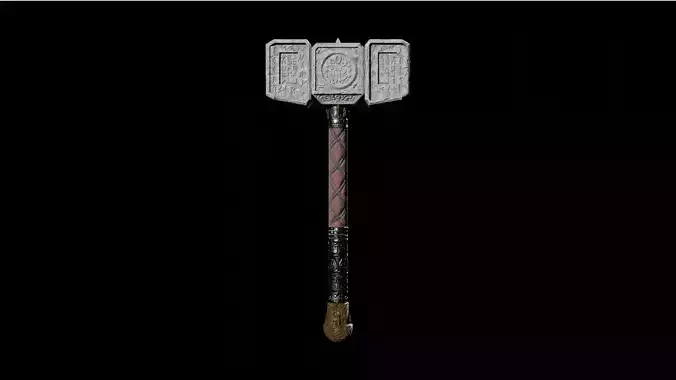 Game-ready stylized war hammer