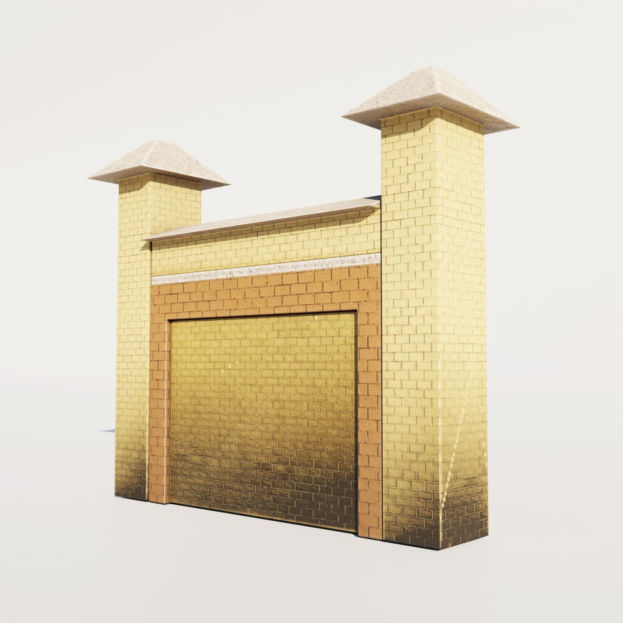 Stylized Walls Free low-poly 3D model_7