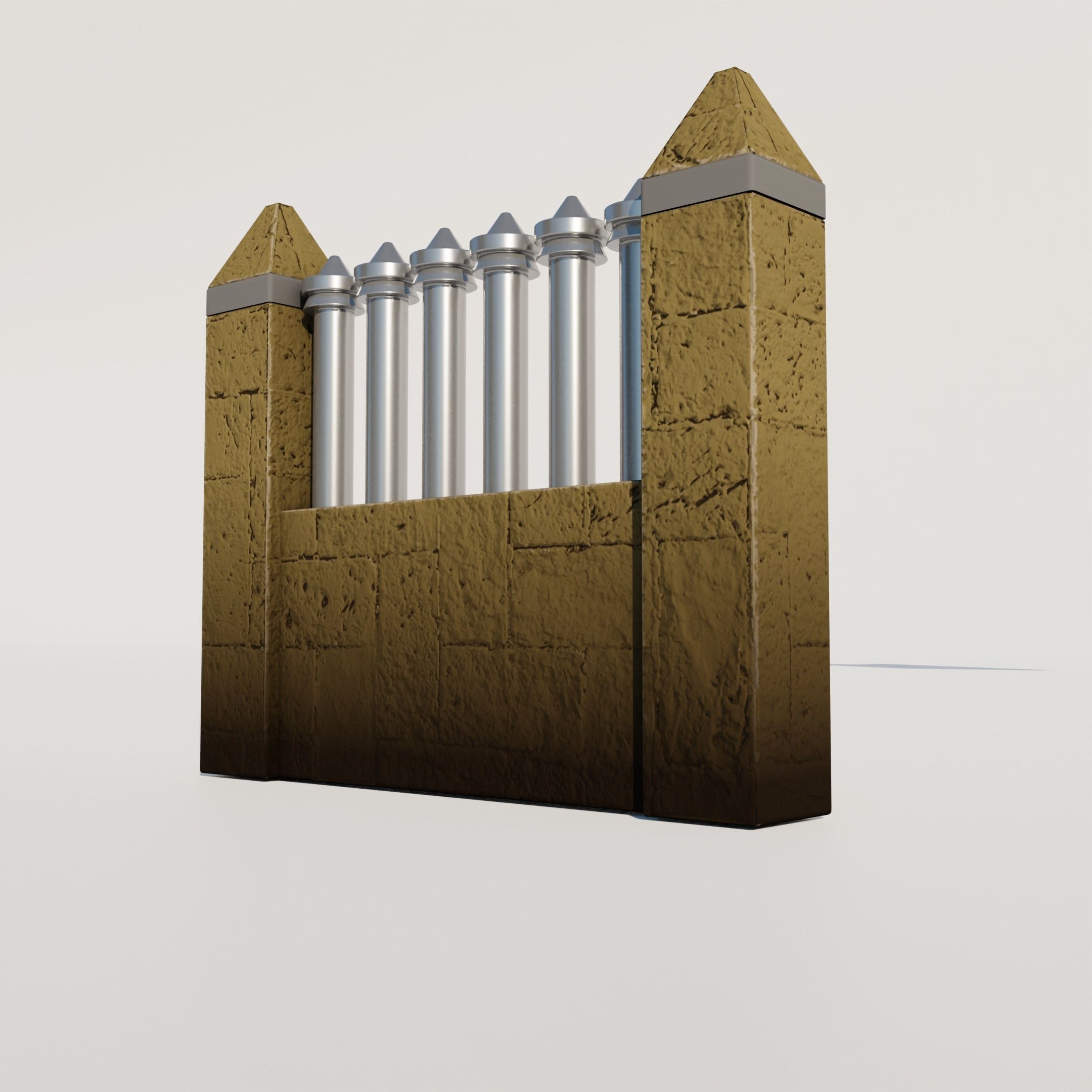 Stylized Walls Free low-poly 3D model_6