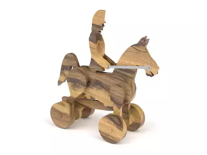Wooden toy rider