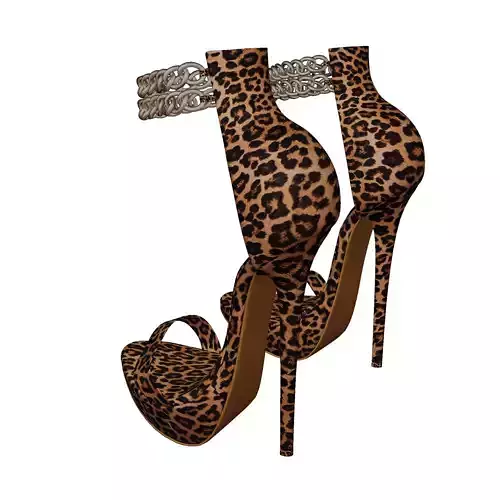 Women Sandal High Heels Low-poly 3D model