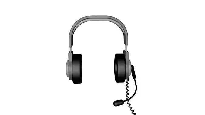headphones headset Low-poly 3D model