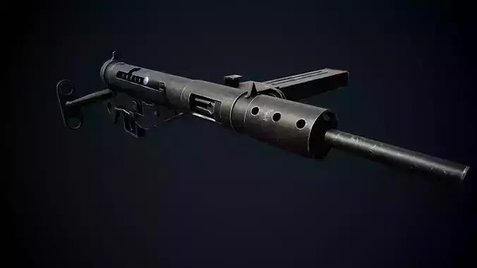 STEN Mk II - WW2 British Submachine Gun PBR Low-poly 3D model Low-poly 3D model