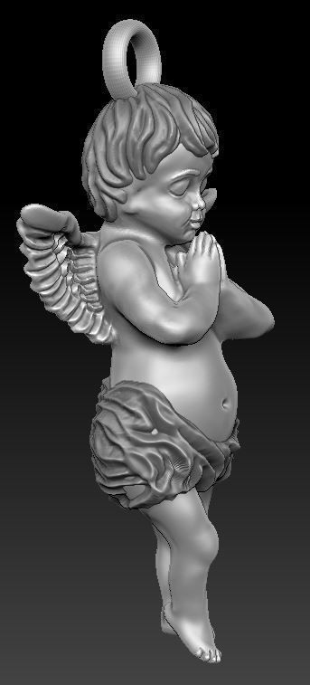 Pendant angel 3D print model_1