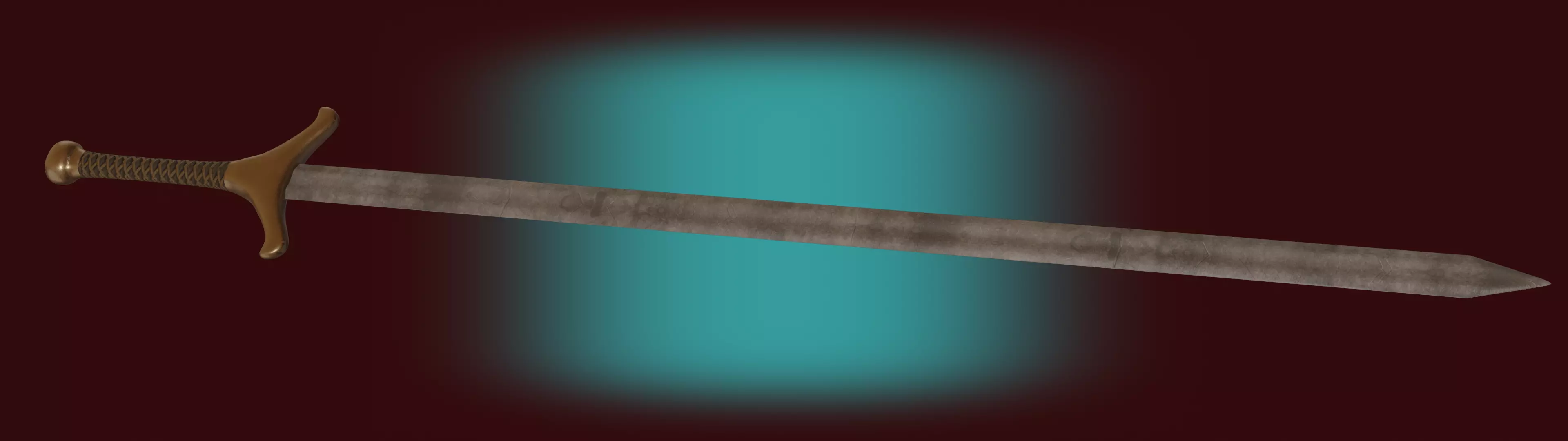 medieval sword lowpoly gameready pbr Low-poly 3D model