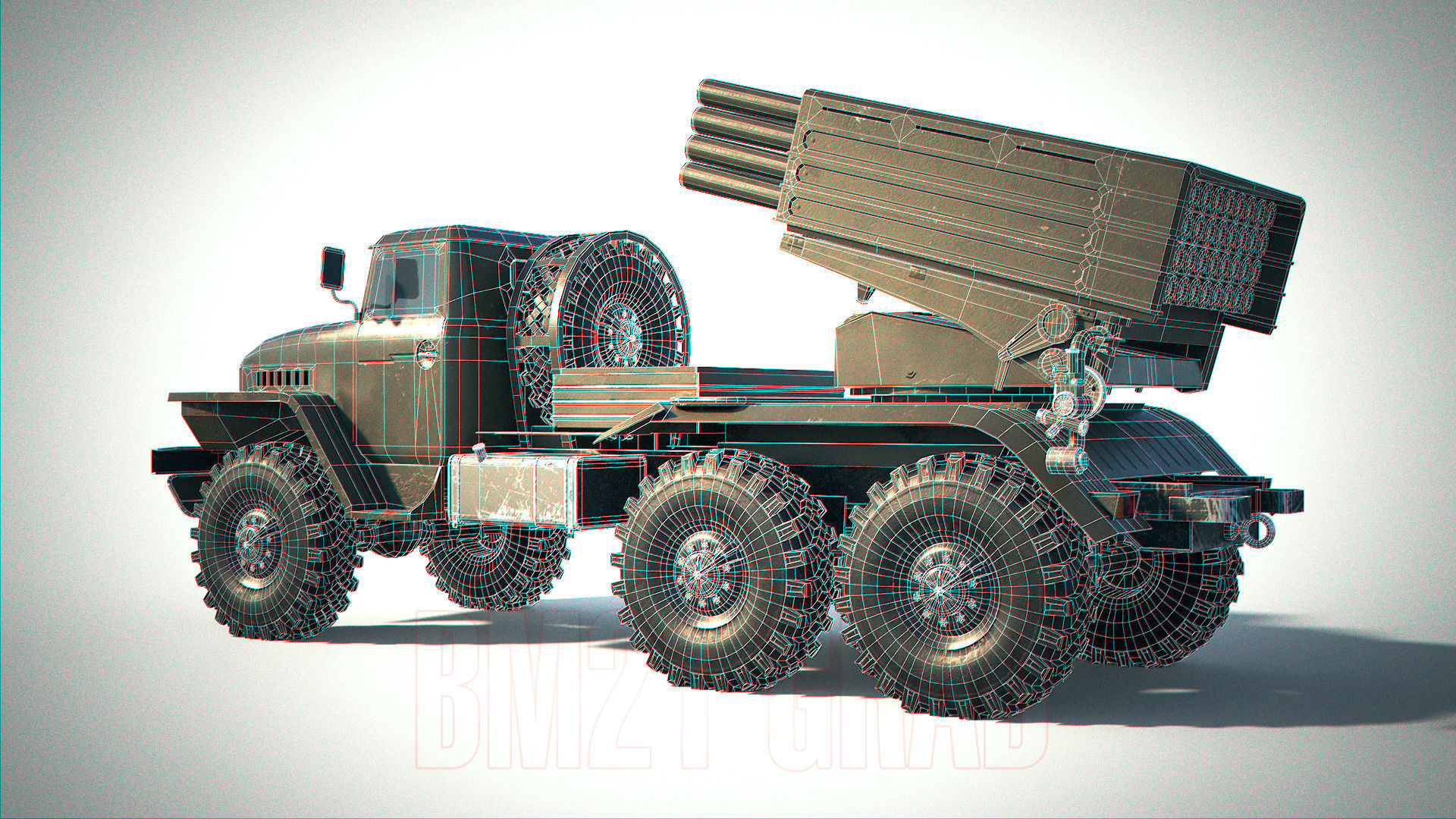 BM-21 Grad PBR Low-poly 3D model_24