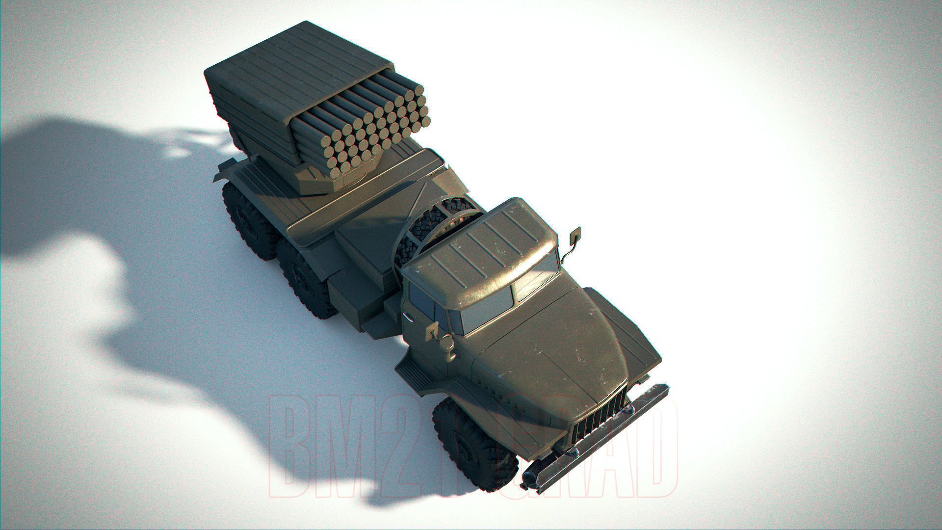 BM-21 Grad PBR Low-poly 3D model_9