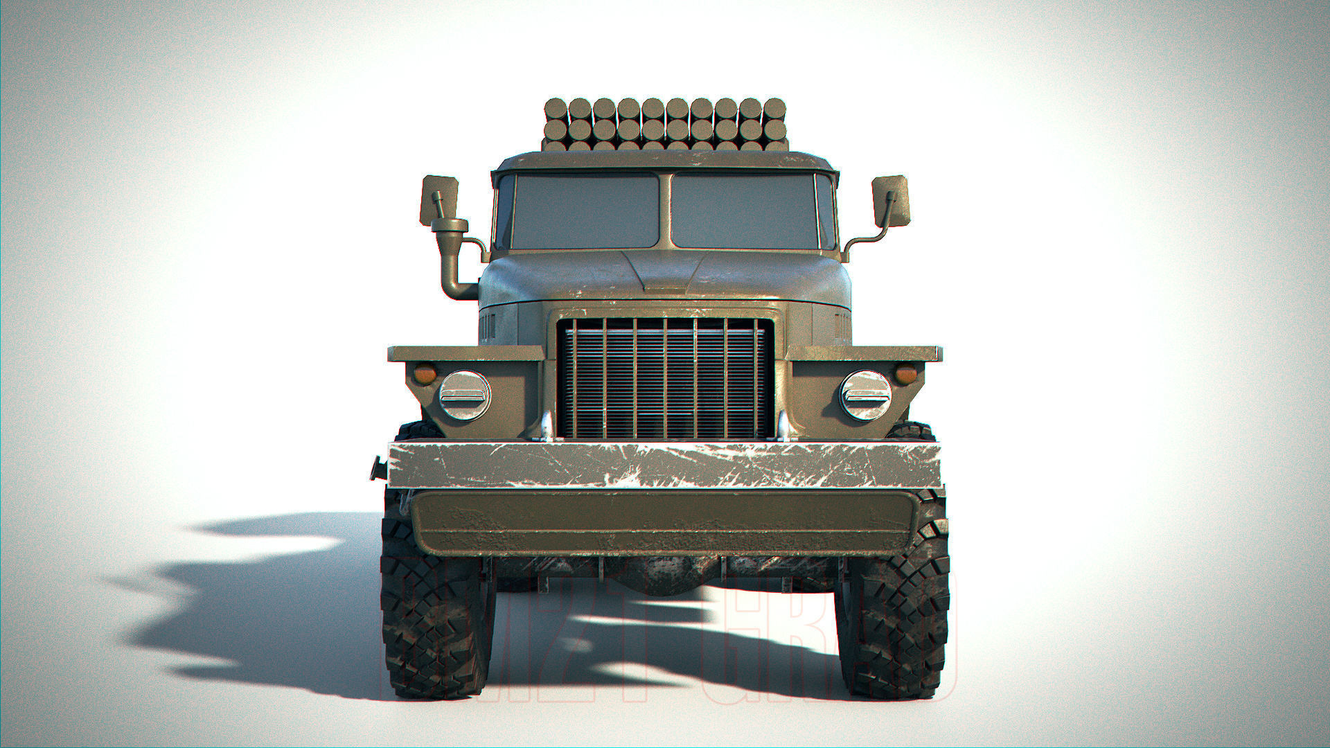 BM-21 Grad PBR Low-poly 3D model_6