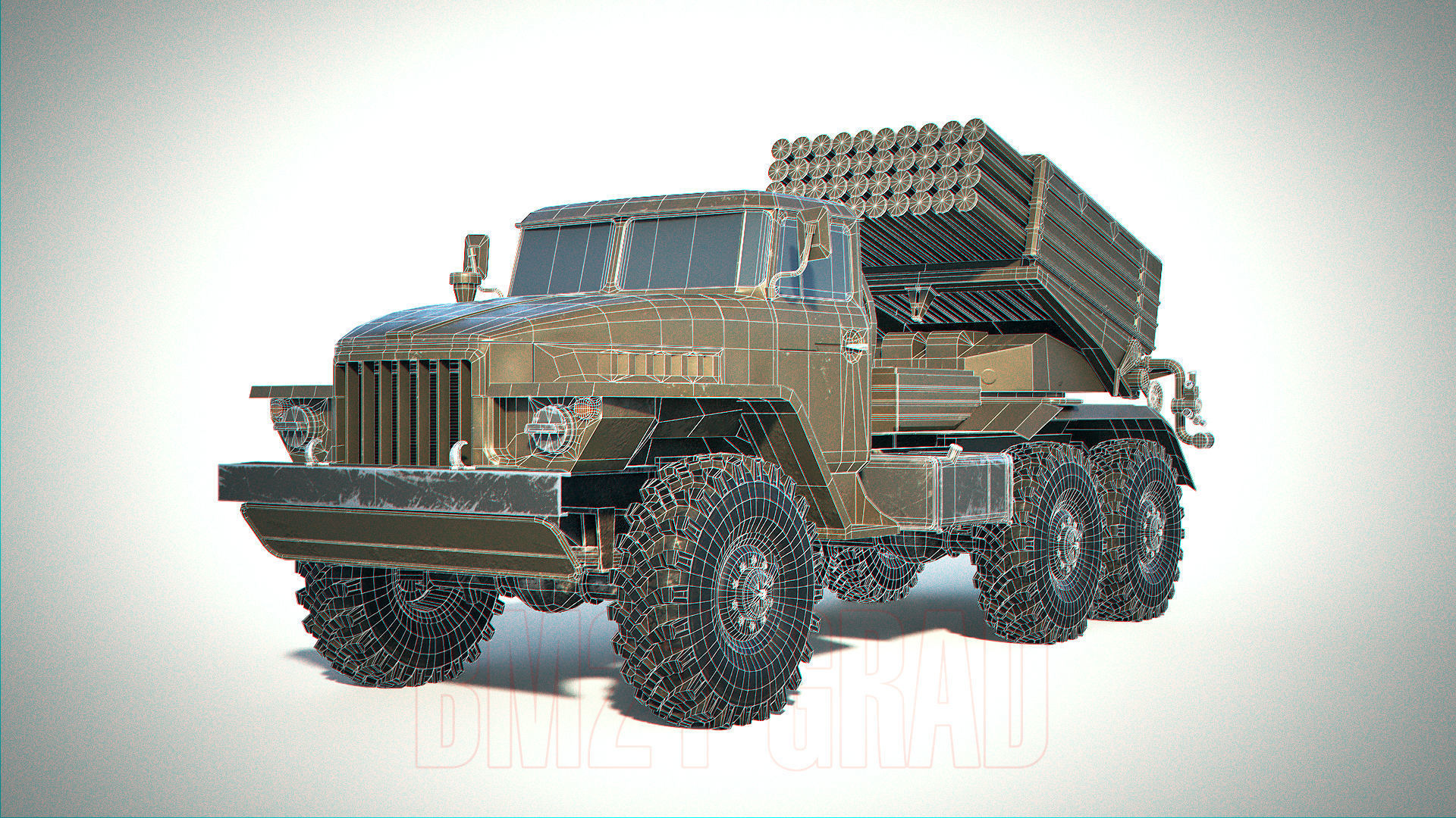 BM-21 Grad PBR Low-poly 3D model_25