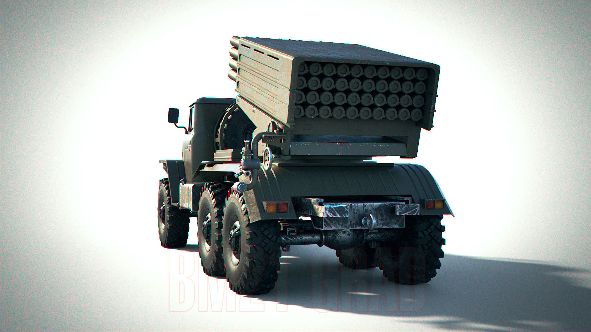 BM-21 Grad PBR Low-poly 3D model_12