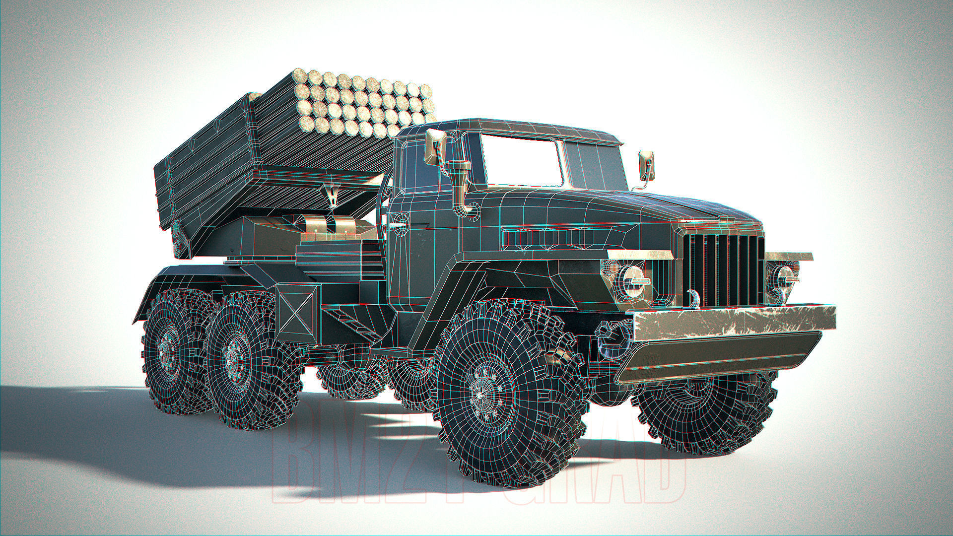 BM-21 Grad PBR Low-poly 3D model_22