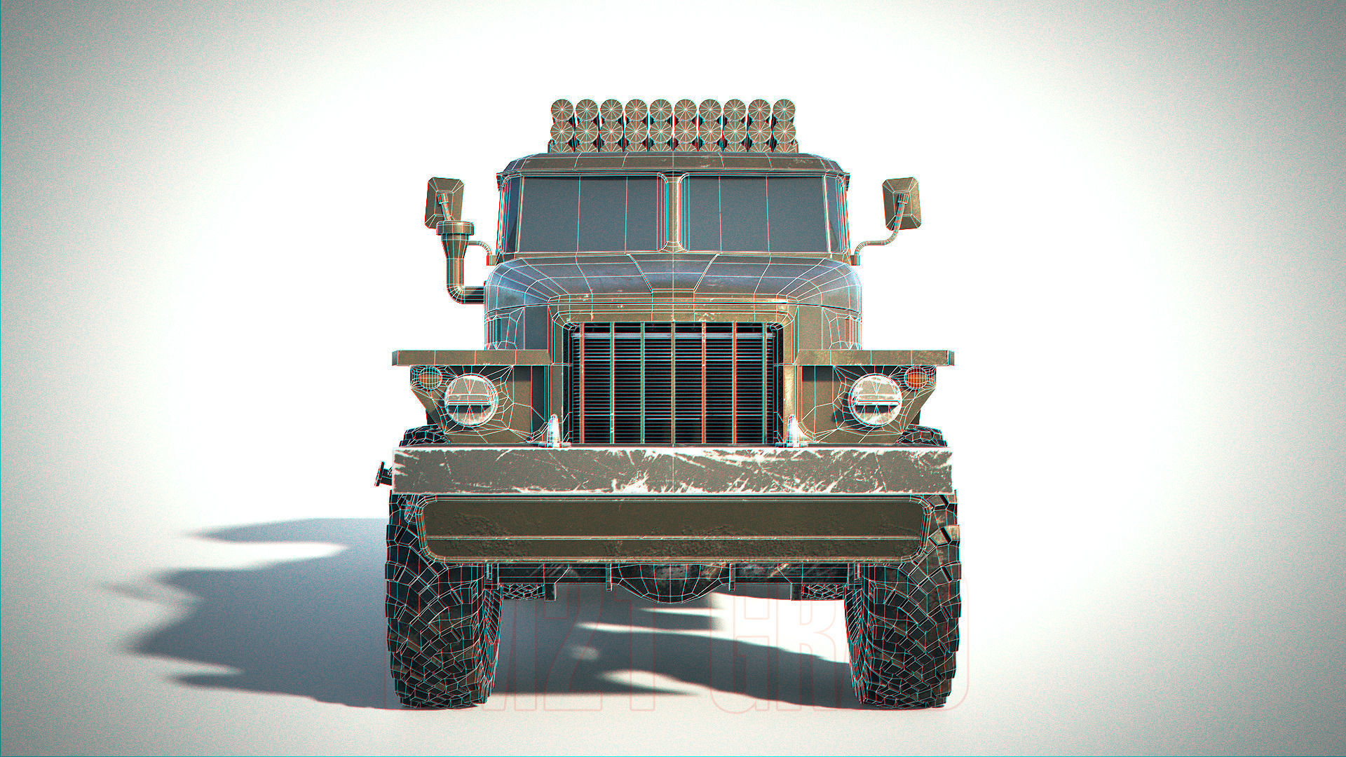 BM-21 Grad PBR Low-poly 3D model_13
