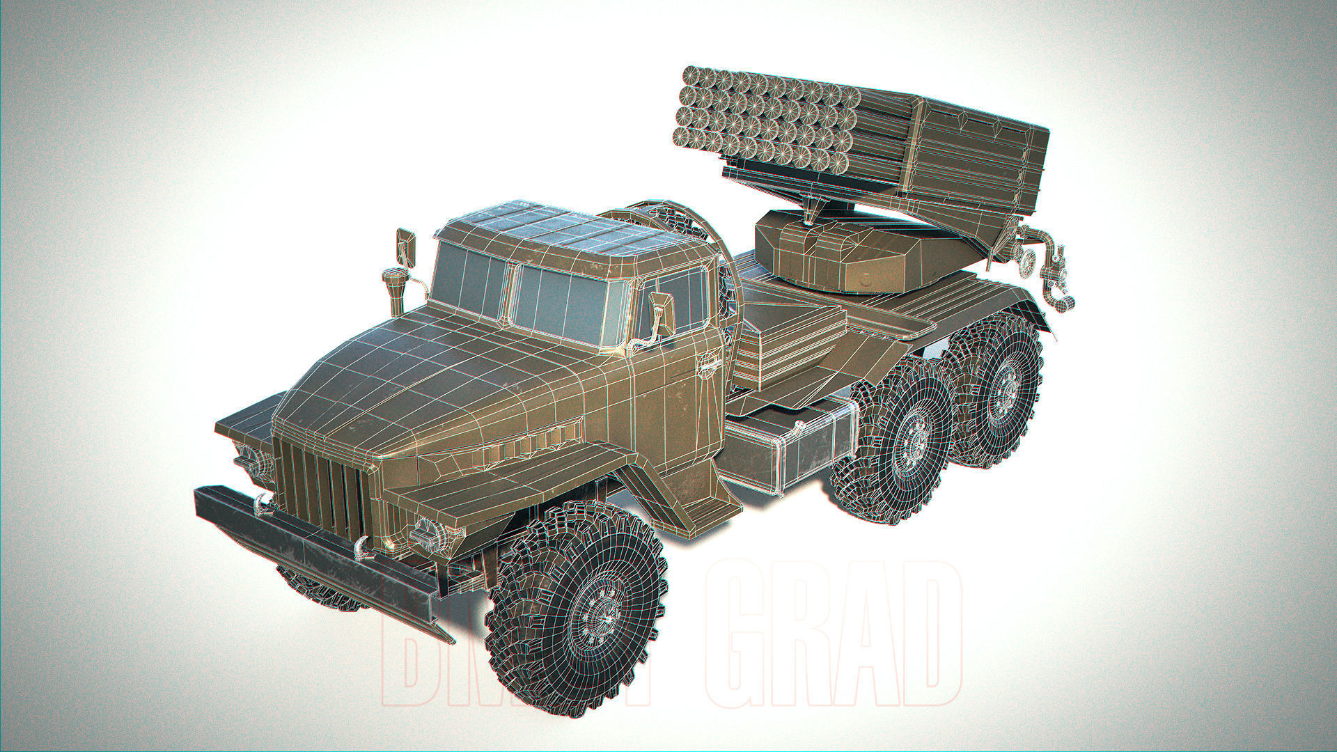 BM-21 Grad PBR Low-poly 3D model_4
