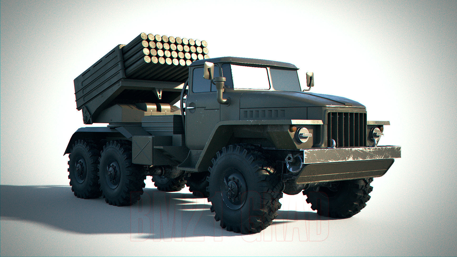 BM-21 Grad PBR Low-poly 3D model_7