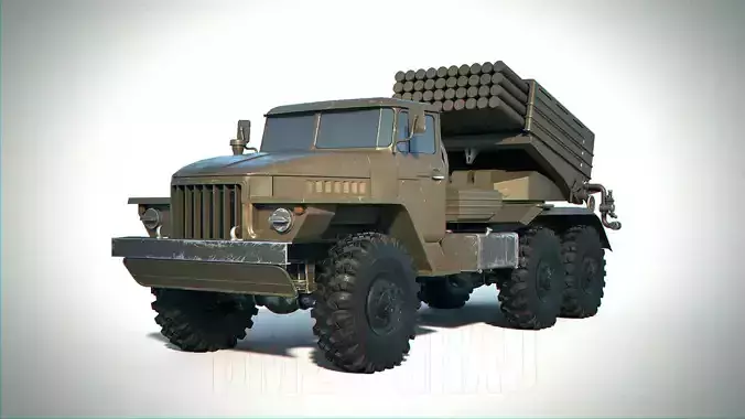 BM-21 Grad PBR Low-poly 3D model