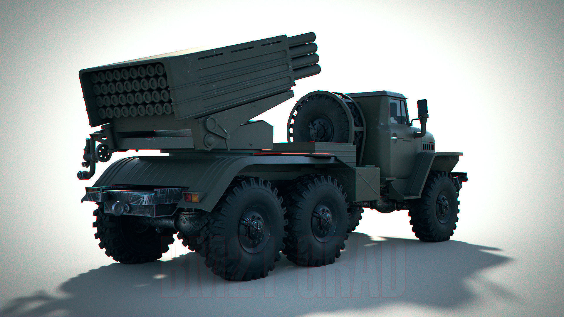 BM-21 Grad PBR Low-poly 3D model_15