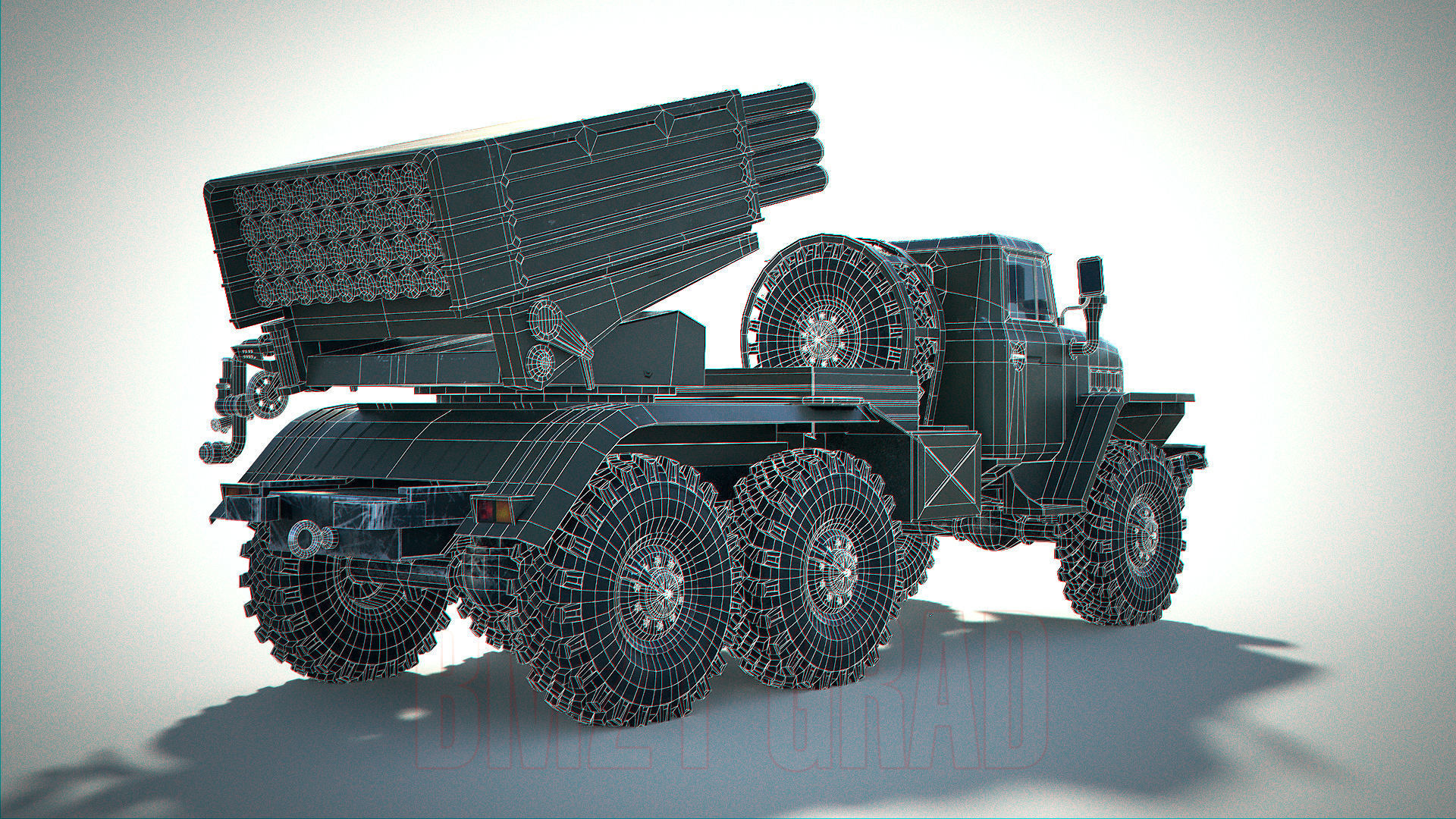 BM-21 Grad PBR Low-poly 3D model_8