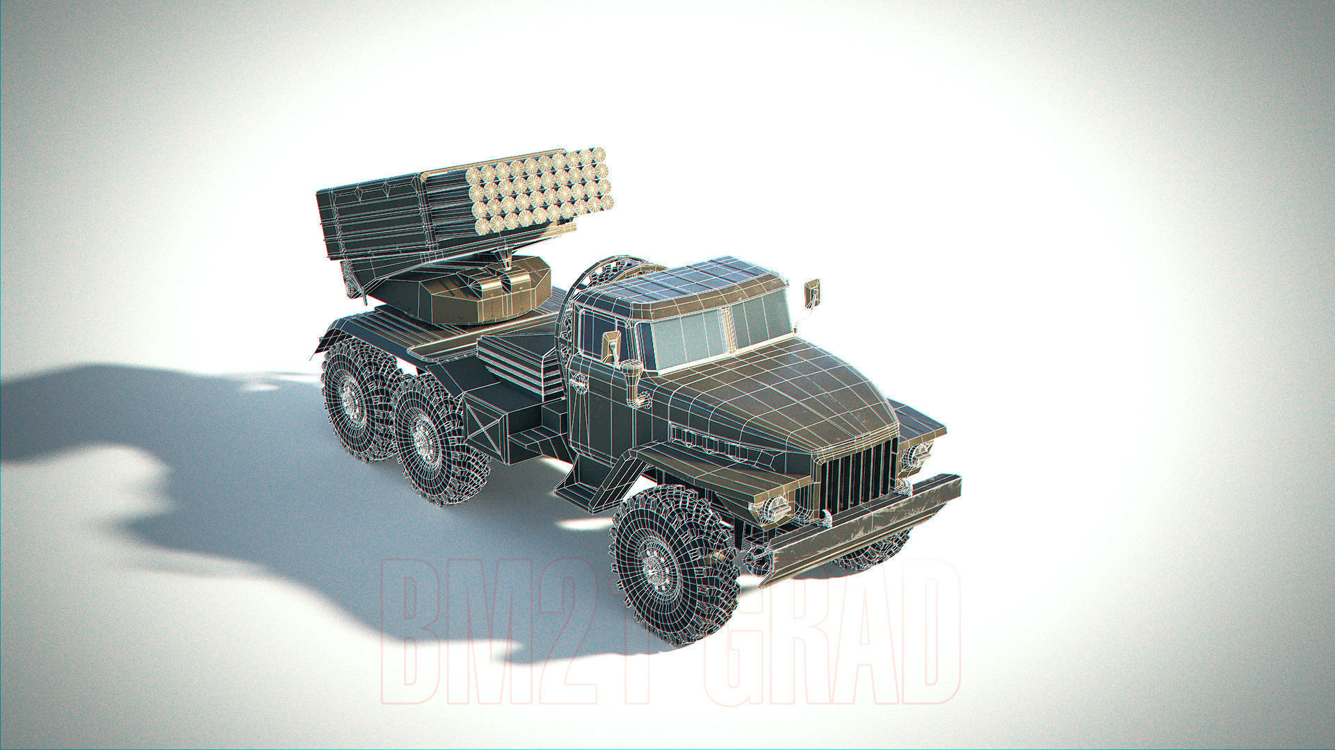 BM-21 Grad PBR Low-poly 3D model_16