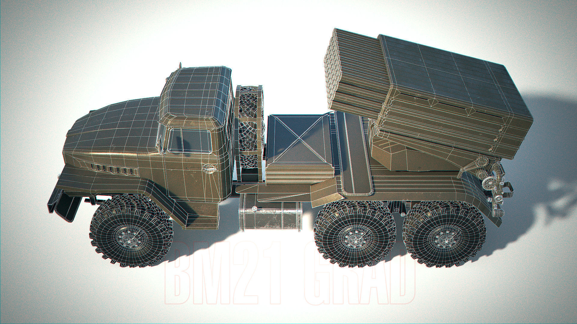 BM-21 Grad PBR Low-poly 3D model_14