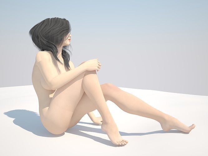 Pretty Naked Girl 3D model 3D model