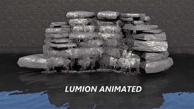 Lumion fountain - animated Low-poly 3D model