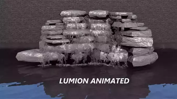 Lumion fountain - animated Low-poly 3D model