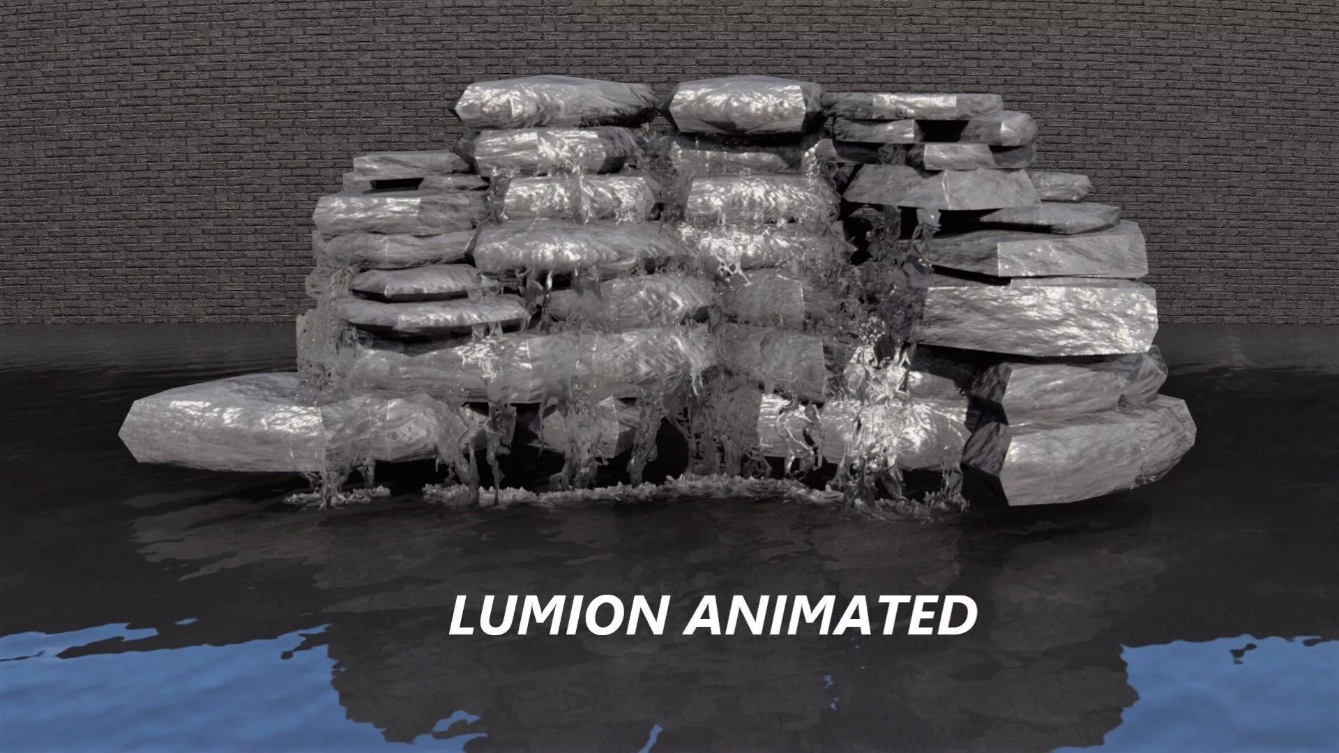 Lumion fountain - animated Low-poly 3D model