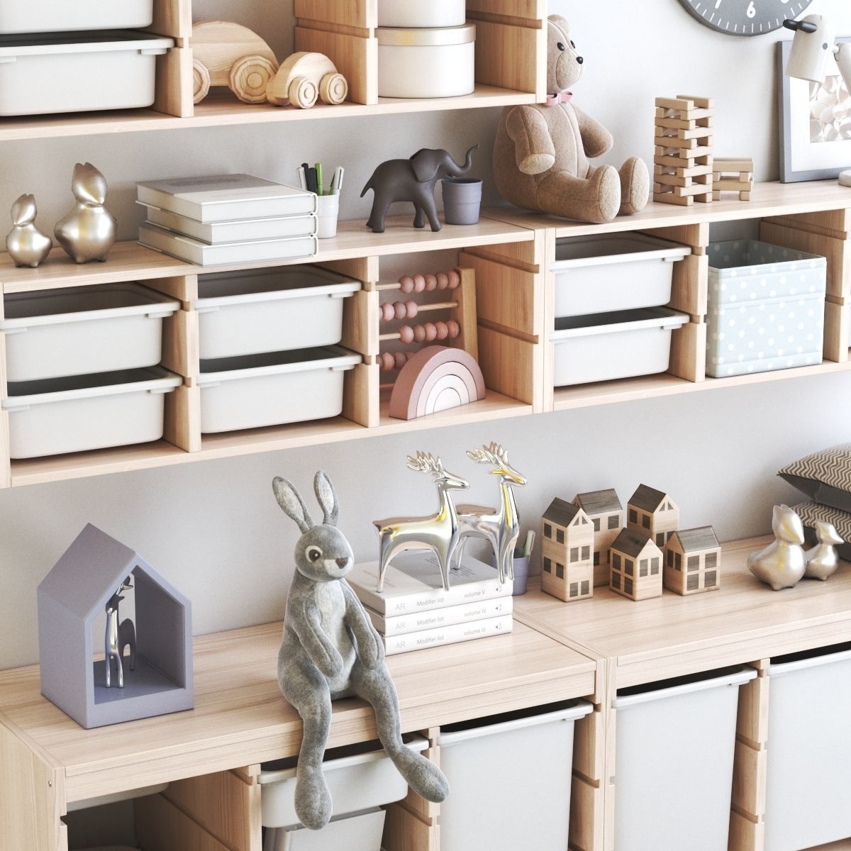 TROFAST childrens furniture and toys set 3D model_4