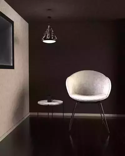 Lampshade pendant light with candle inside