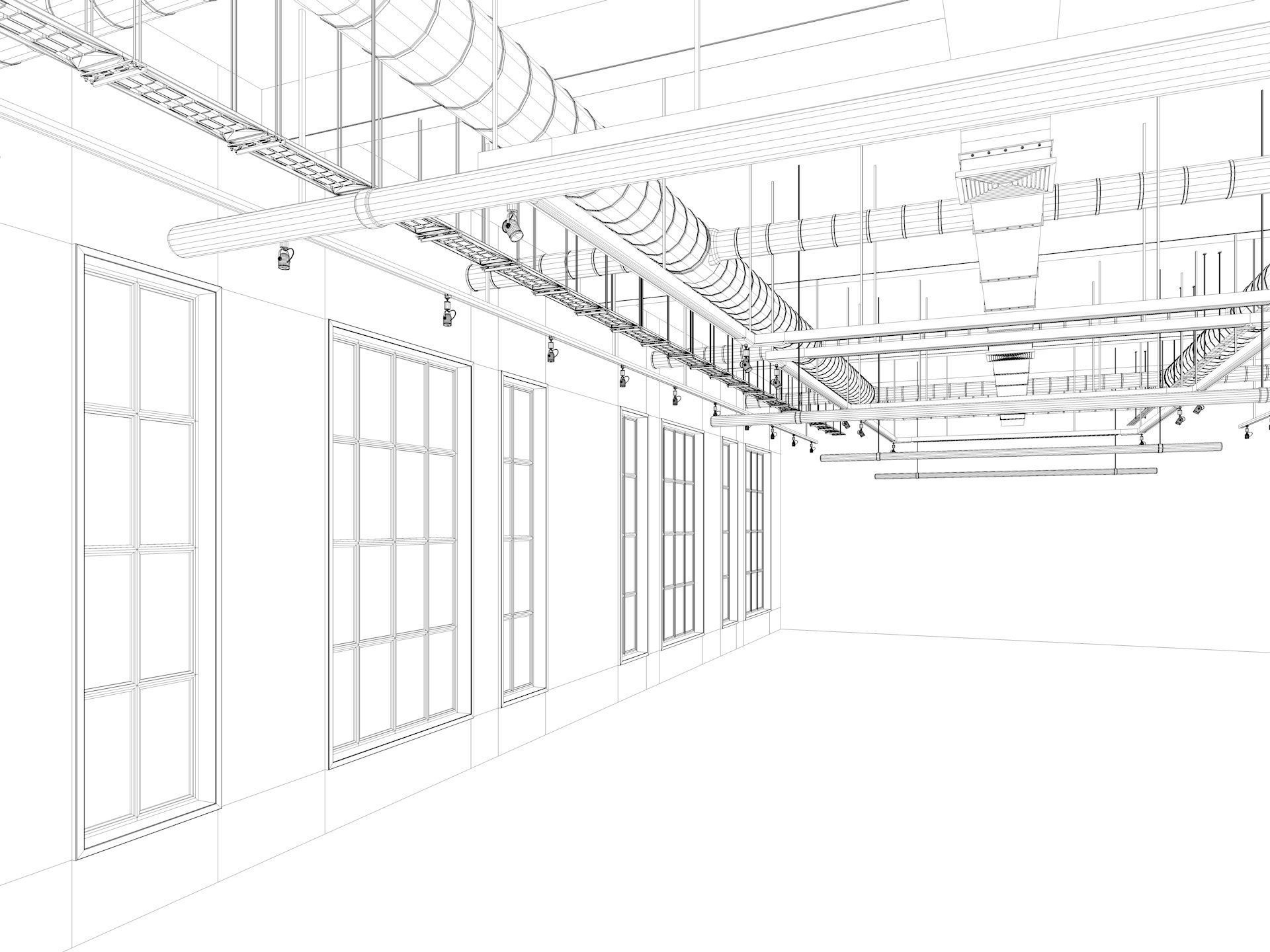 Loft Office interior 8 3D model_12